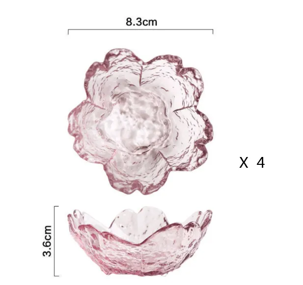 Japanese Hammer Pattern Sakura Glass Sauce Pink Set2 - Shop at LoveMi