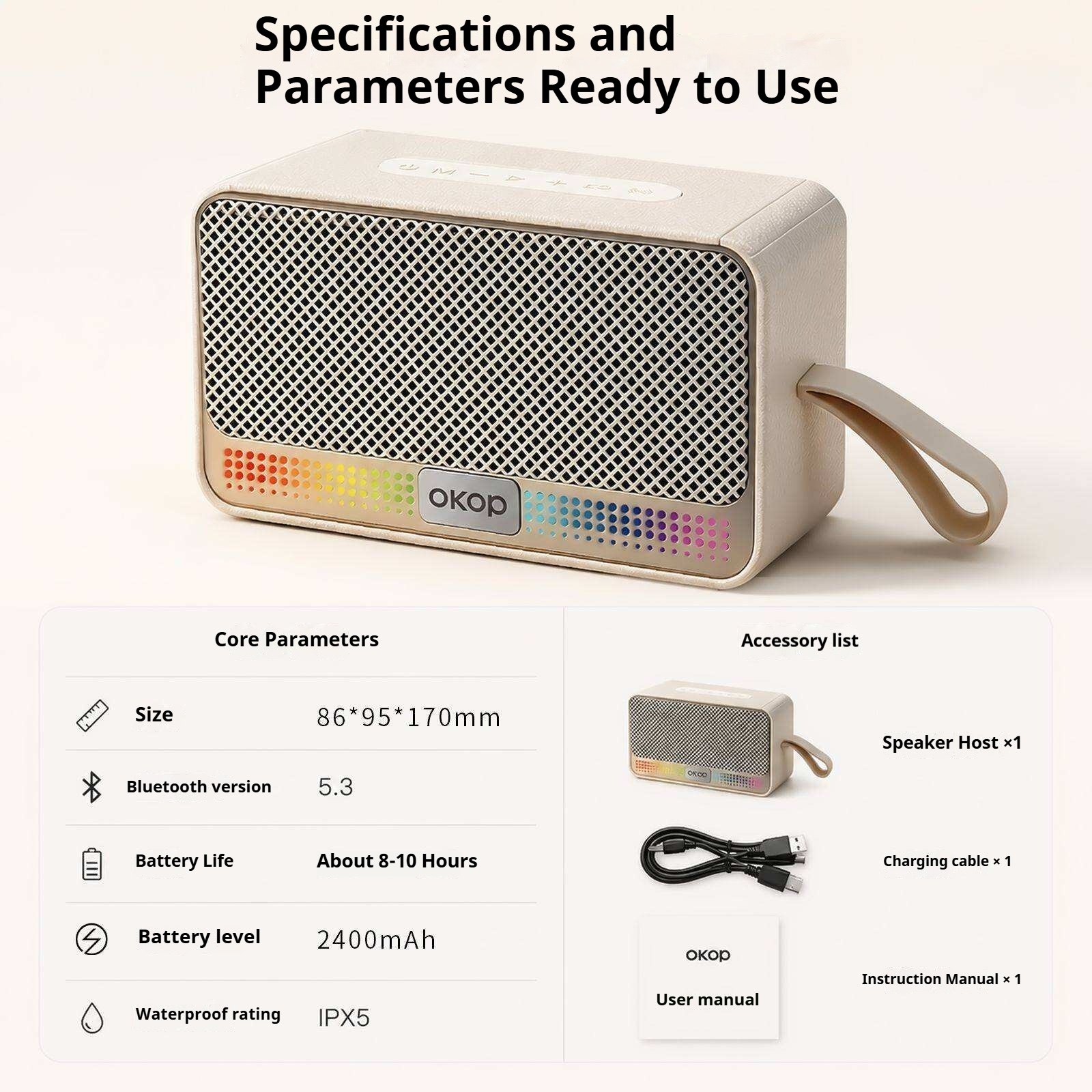 KP-872 Best-Selling Portable Outdoor Bluetooth Speaker Handheld Heavy Bass TF Card Slot Subwoofer In Stock image 2