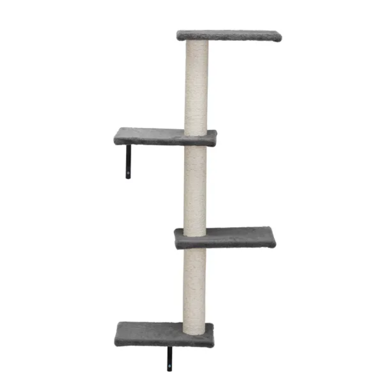 5 Pcs Wall Mounted Cat Climber Set  Floating Cat Shelves And Perches  Cat Activity Tree With Scratching Posts  Modern Cat Furniture