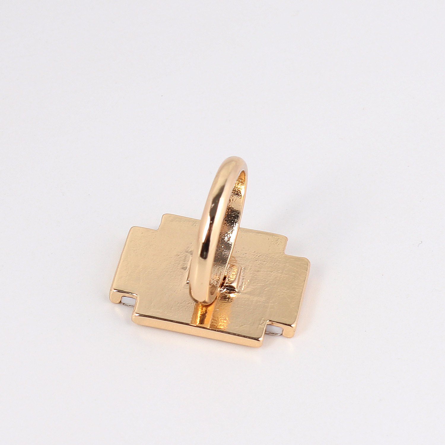 Rectangular White Shell Abalone Shell Paper Inlaid Ring
