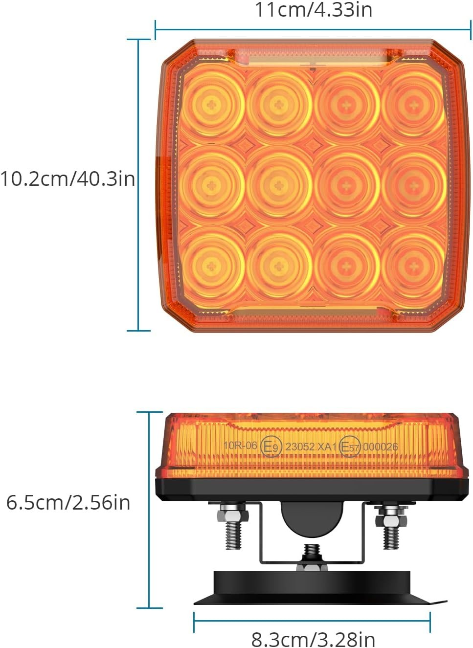 2pcs 12LED Wireless Flashing Beacon Lights Emergency Warning Magnetic Hazard