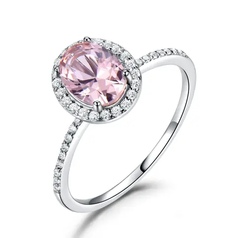 Oval Classic Morganite Ring Female Jewellery
