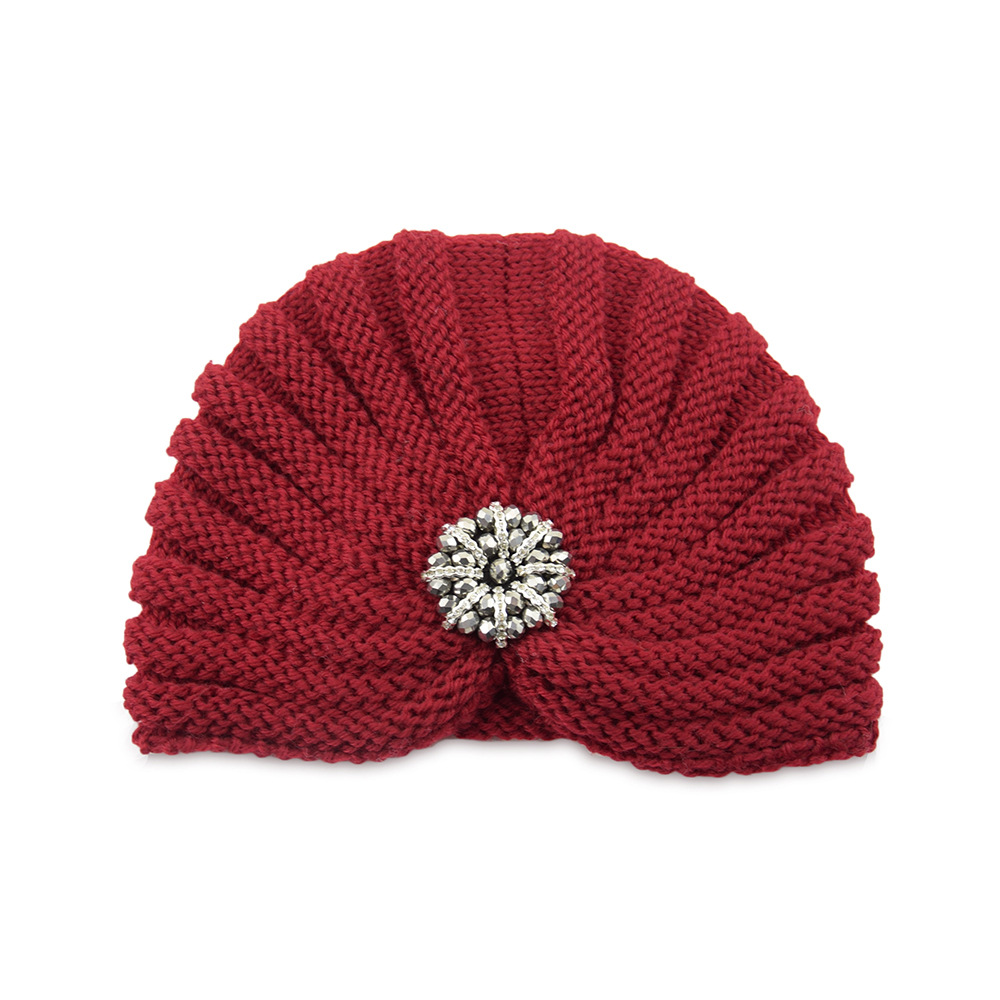 Round Beads Accessories Hat Woolen Hat Knitted Hat Bohemian Toe Cap Red - Shop at LoveMi