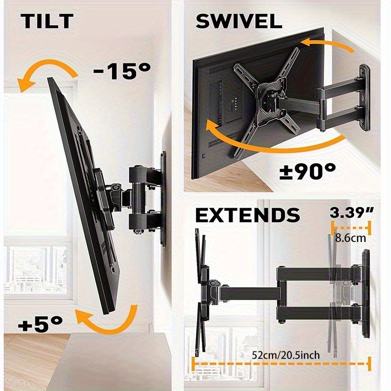 Swivel TV Wall Mount Bracket For 26 32 40 42 50 52 55 Inch 3D LCD LED Plasma UK — image 2