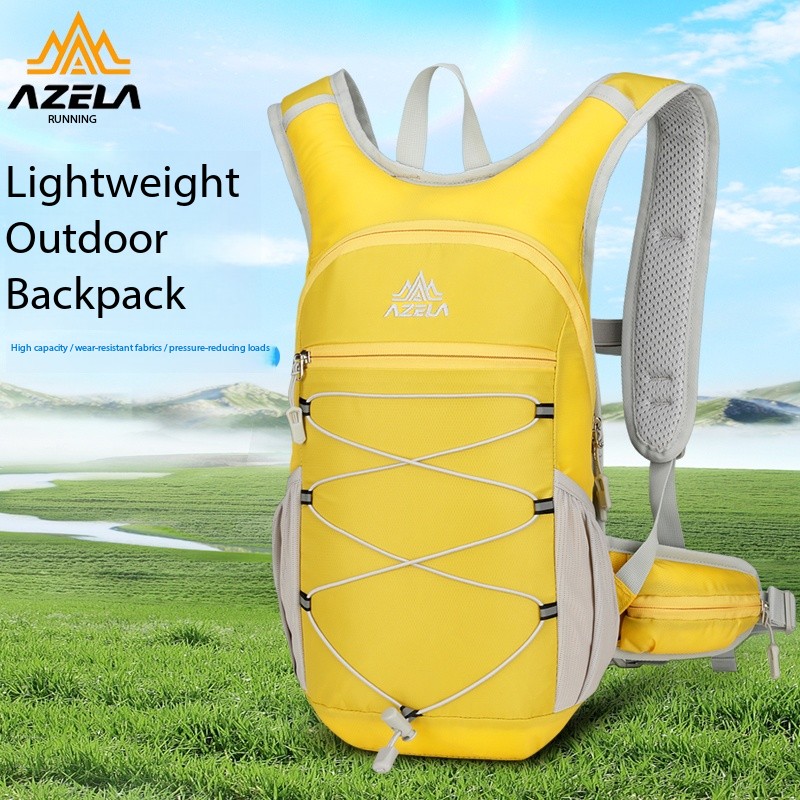 AZELA Lightweight Hydration Backpack, Breathable Mesh Outdoor Sports Backpack With Bungee Cord Design For Trail Running, Hiking, Cycling
