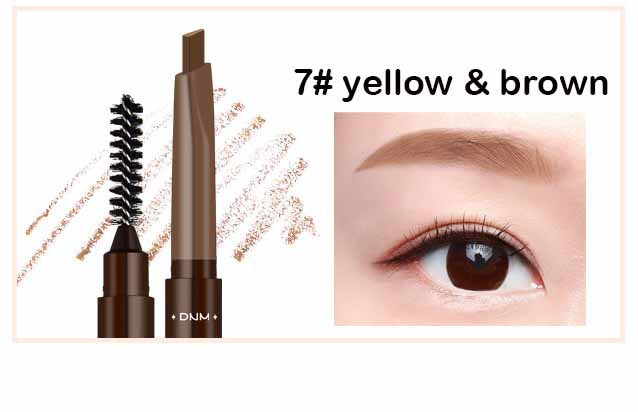 Double Head Automatic Rotating Eyebrow Pencil Waterproof With Brush Bright Brown - Shop at LoveMi