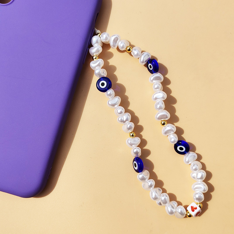 Handmade Special-shaped Pearl Beaded Mobile Phone Lanyard