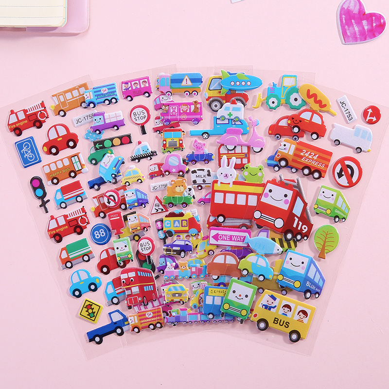 Cartoon Anime Three-dimensional Stickers Puzzle Early Education Kindergarten Reward Bubble Stickers