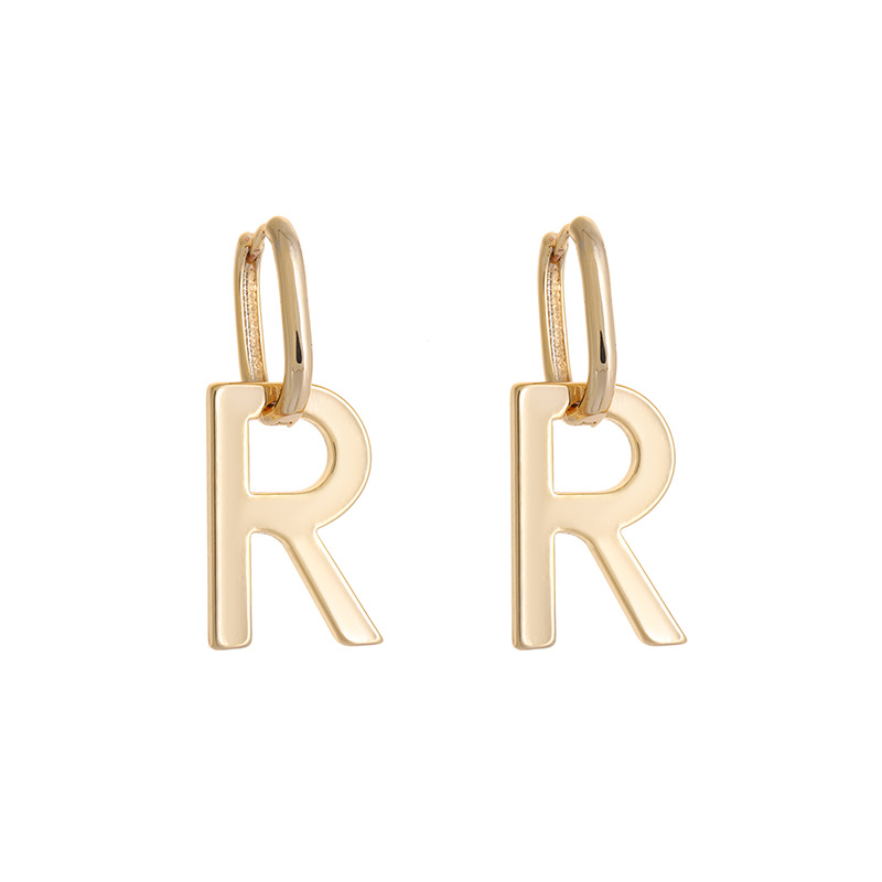 Personalized R Letter Earrings Cold Wind High Sense