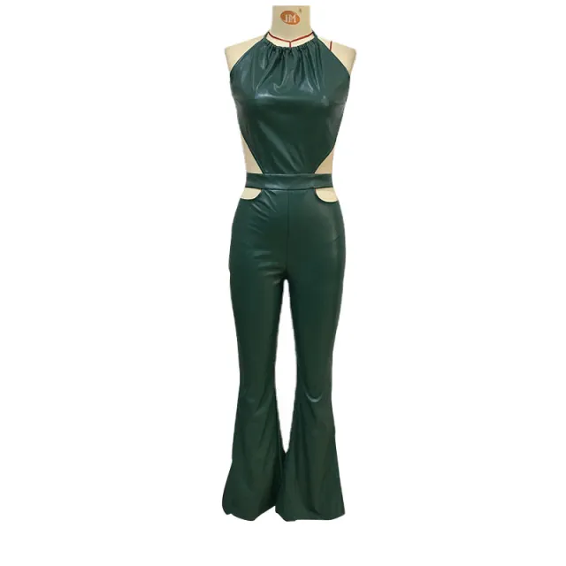 Lace up Solid Color Slim Fit Trousers Green - Shop at LoveMi