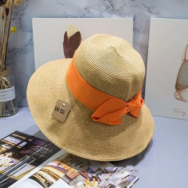 Foldable Summer Beach Sun Hat Bright Orange - Shop at LoveMi