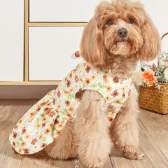 Cute Breathable Pet Dog Princess Skirt - Yellow Flower - View 1