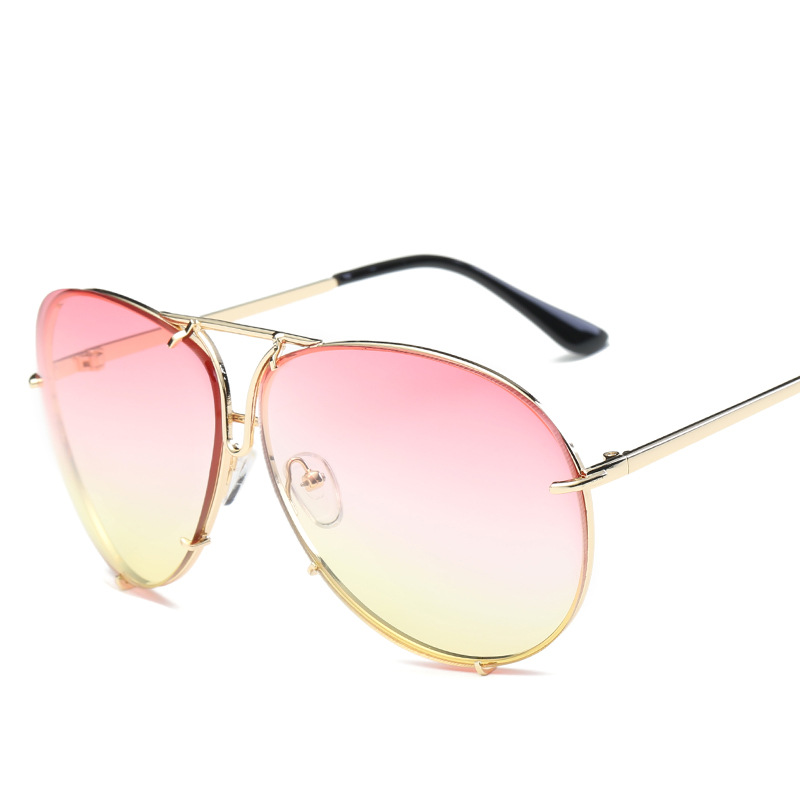 Marine sunglasses Gold Frame Pink Yellow - Shop at LoveMi