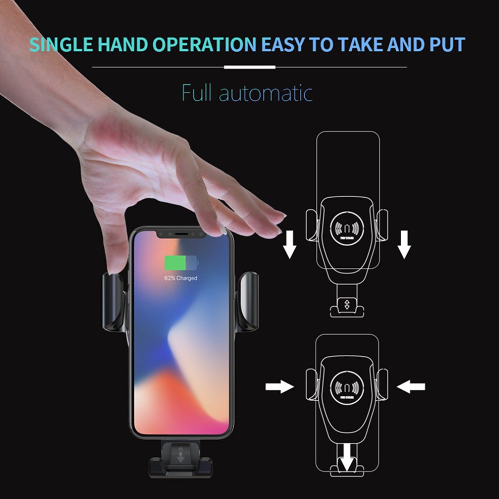 Gravity QI trådløs Car lader feste 10W rask Charge Car Br - Miniatyr 2