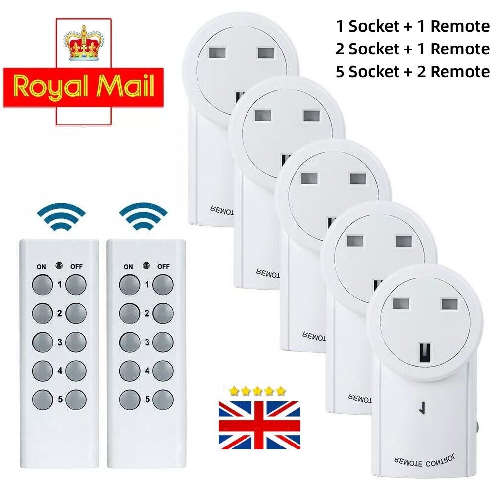 1-5 Remote Control Sockets Wireless Home Mains Power Outlet Pack UK Plug — image 11