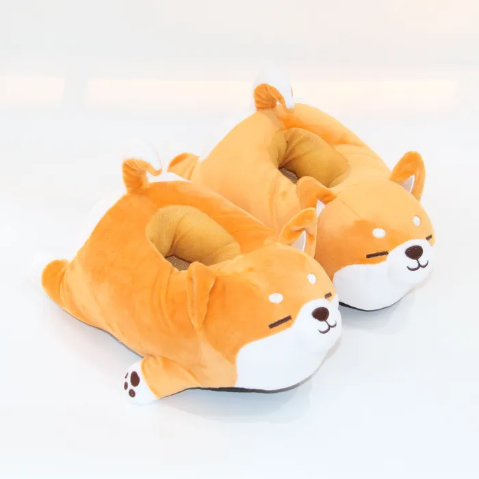 Plush Corgi House Slippers, Cute Warm Animal Slippers for Women and Men (One Size) - detail photo 6