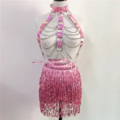 Night Club Stage Dress Woman - Pink - View 1