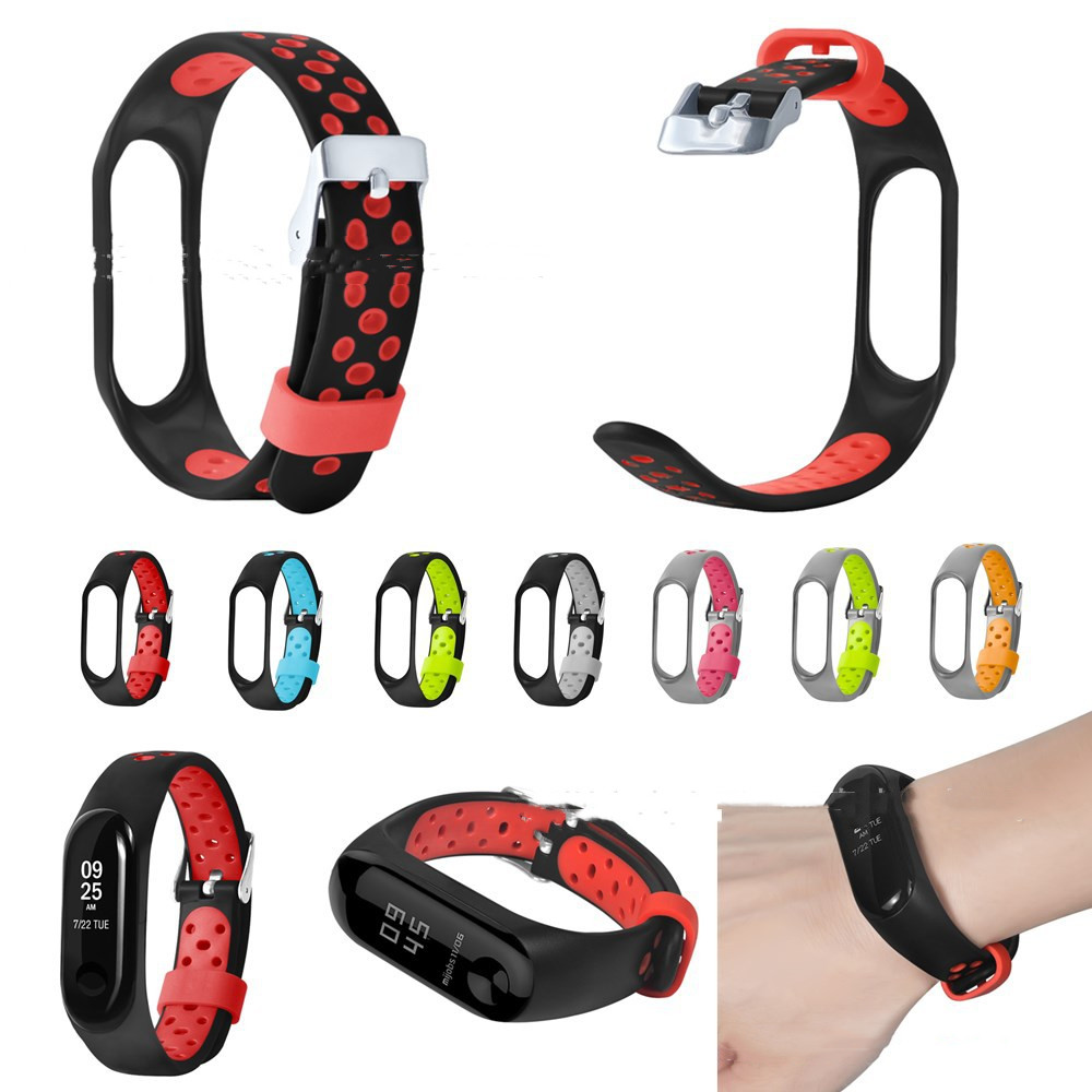 Two-color Round Hole Silicone Strap Round Hole Breathable Watch Band