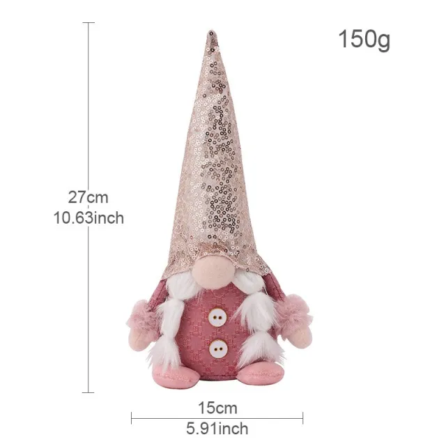 Pink Sequin Rudolf Dwarf Doll Decoration Female - Shop at LoveMi