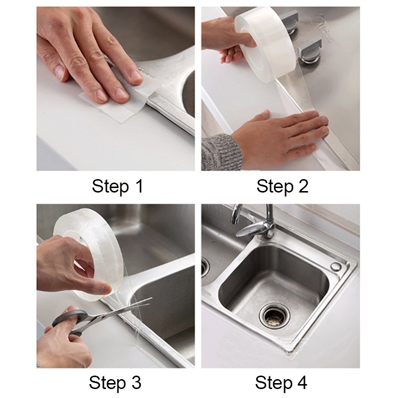 Waterproof Caulk Strip Sealing Tapes Anti-Mildew Clear Bathroom Kitchen Sealant — image 3