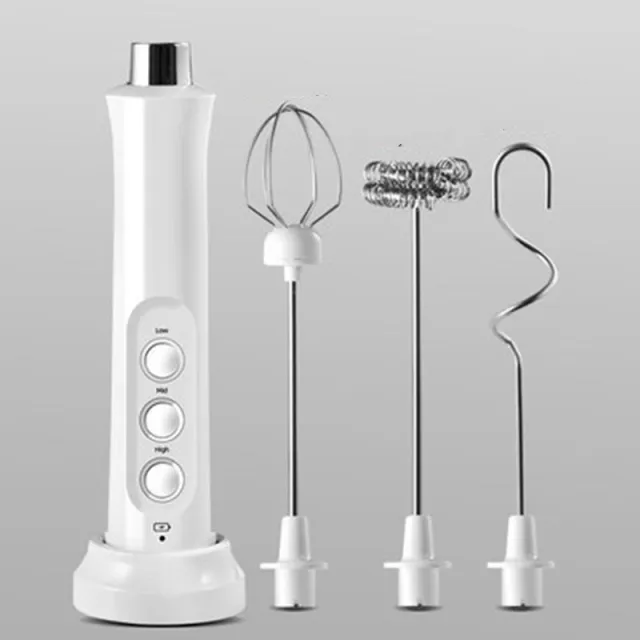 Rechargeable Electric Egg Beater Milk Coffee Tea White - Shop at LoveMi