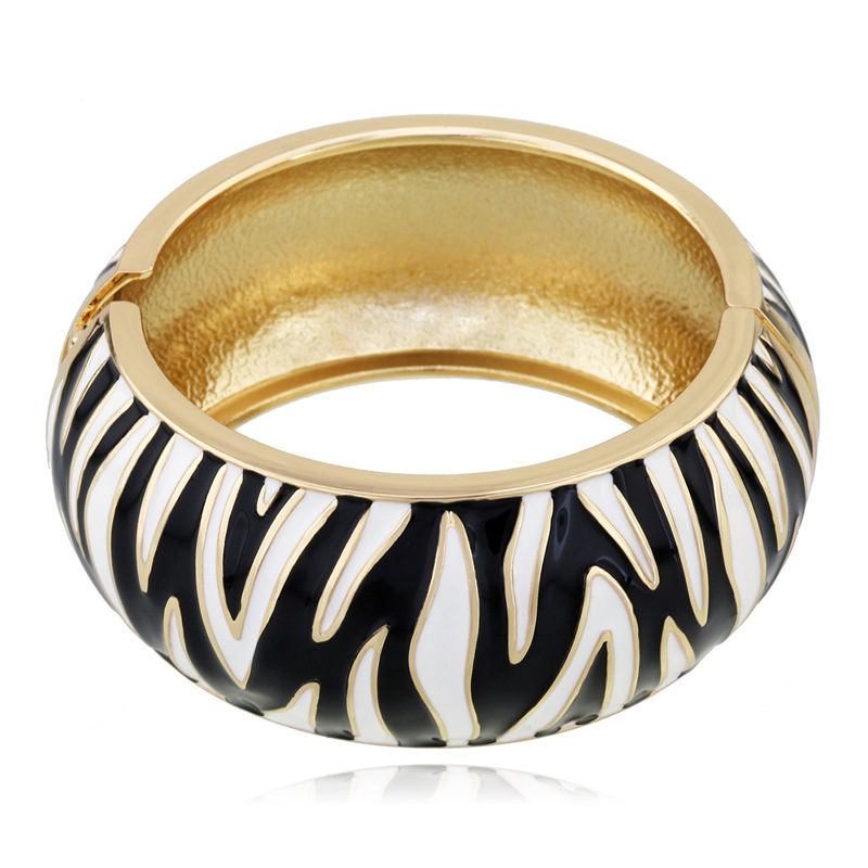Zebra Pattern Alloy Drip Oil Fashion Bracelet