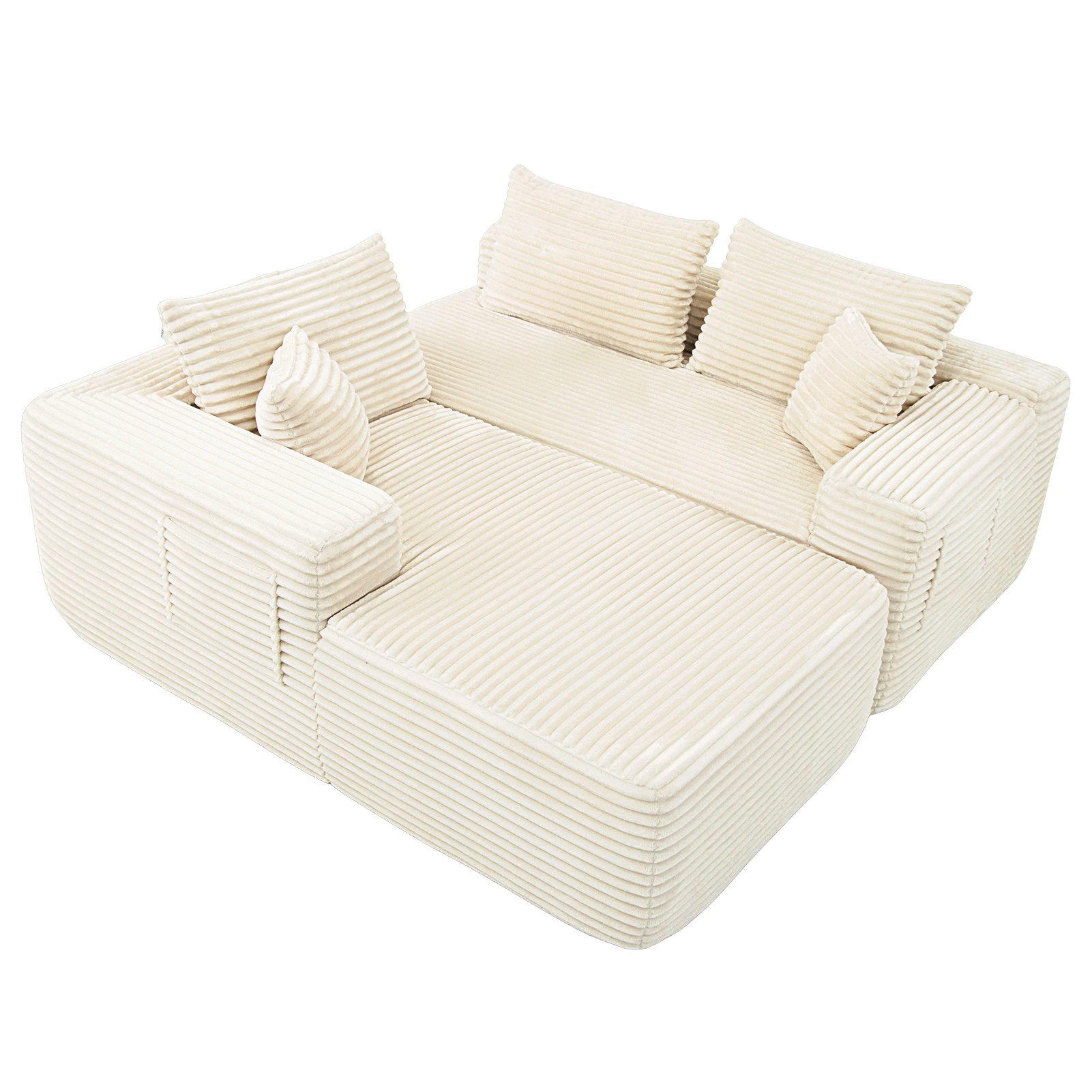 YM3116250005811& YM3116250006111 Combination Products Are Not Sold Sep-L Shape Modular Sectional Couch Spacious Comfortable 2 Seater Sofa With Pillows For Living Room Office No Assembly Required Beig