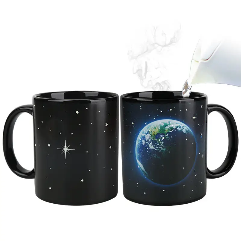 Starry Sky Earth Moon Temperature Sensitive Gradient Ceramic Mug