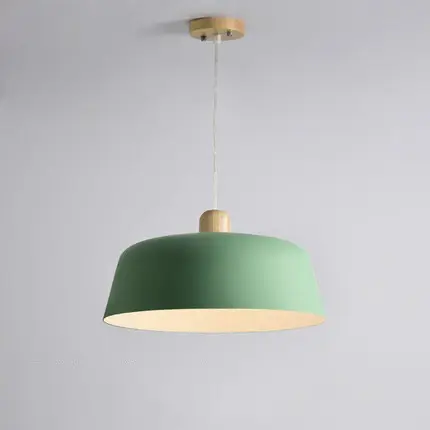 Nordic Wood Pendant Lighting Fixture Luminaire Round