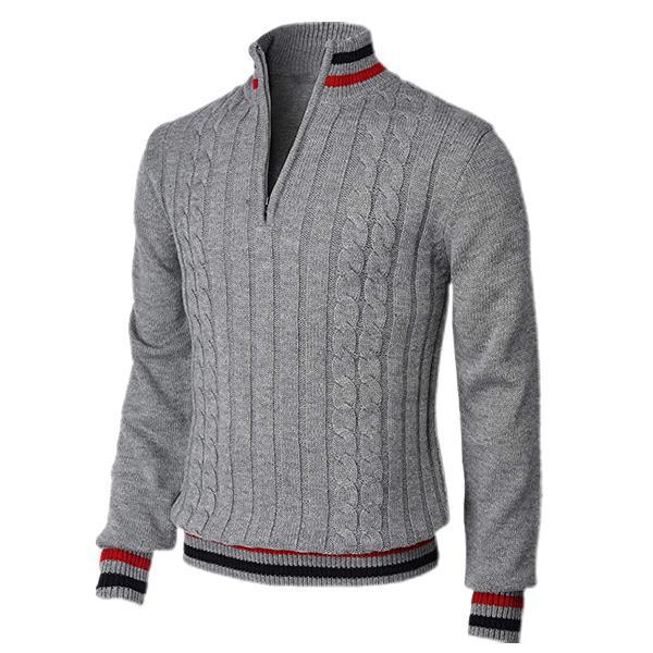 Title 10, Pull en tricot pour homme à col roulé zippé ave...