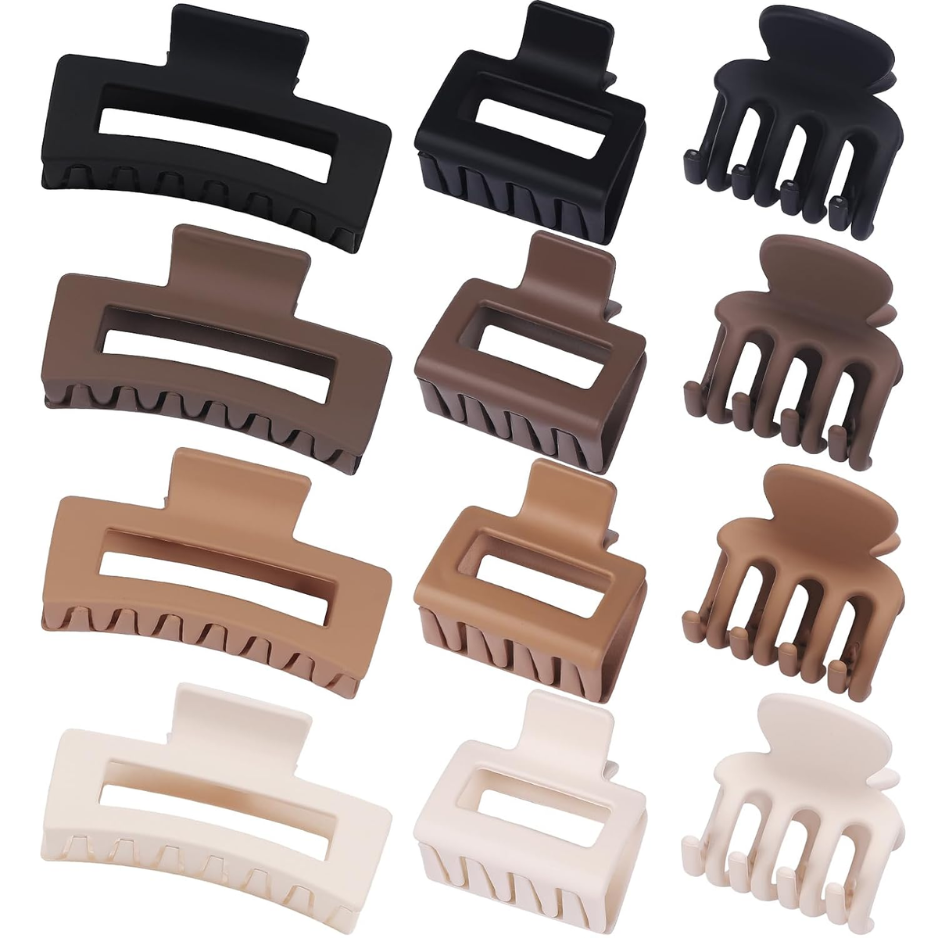 12 pinces à cheveux pour femmes et filles, 3 pinces à cheveux décoratives, accessoires pour cheveux à forte adhérence pour le coiffage quotidien