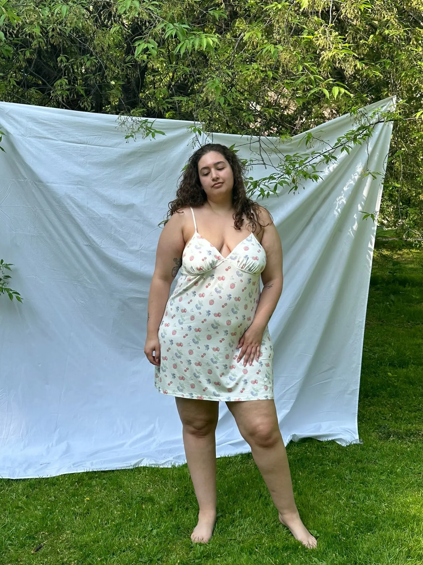 Floral Sweet Spaghetti Strap Dress V Neck