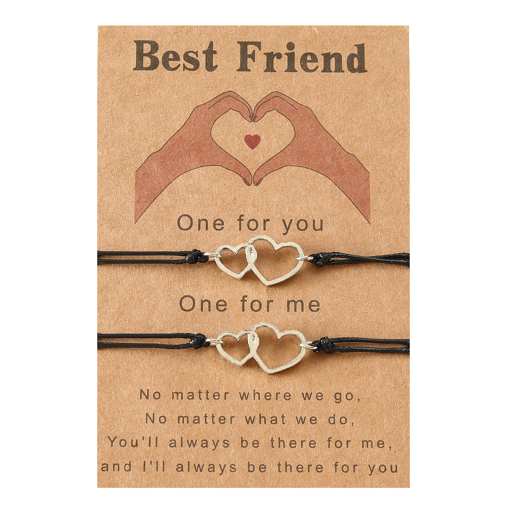 Title 4, Alloy Love Good Friend Card Handmade Bracelet