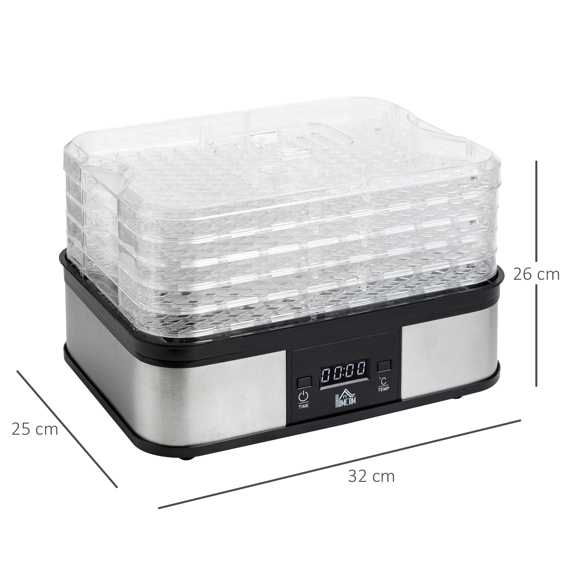 Five Layer Food Dehydrator, 245W Stainless Steel Dryer With Adjustable — image 4