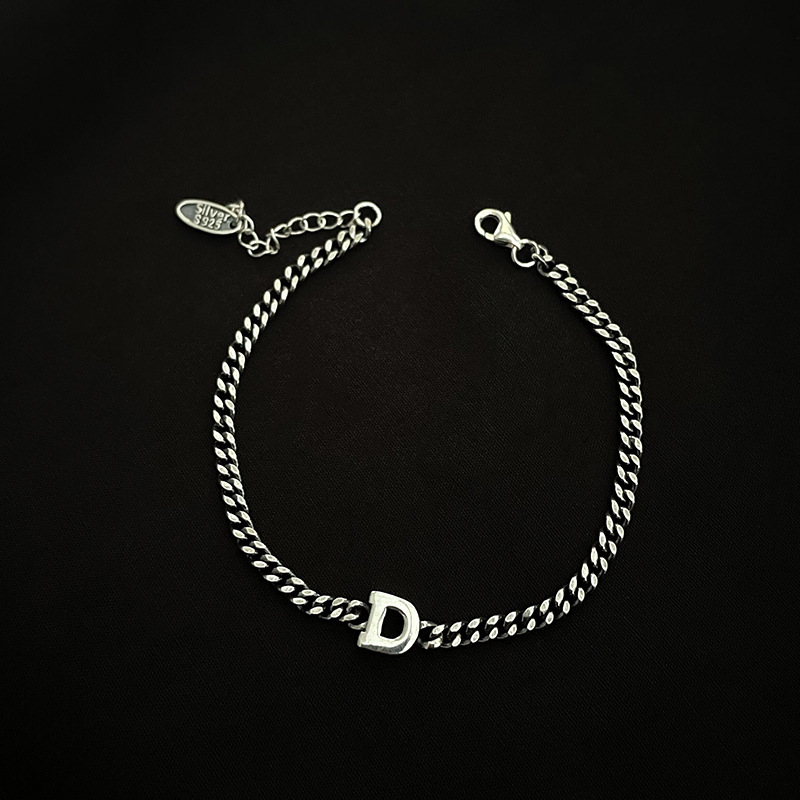 Title 6, Pulsera de plata de ley con 26 letras inglesas,...