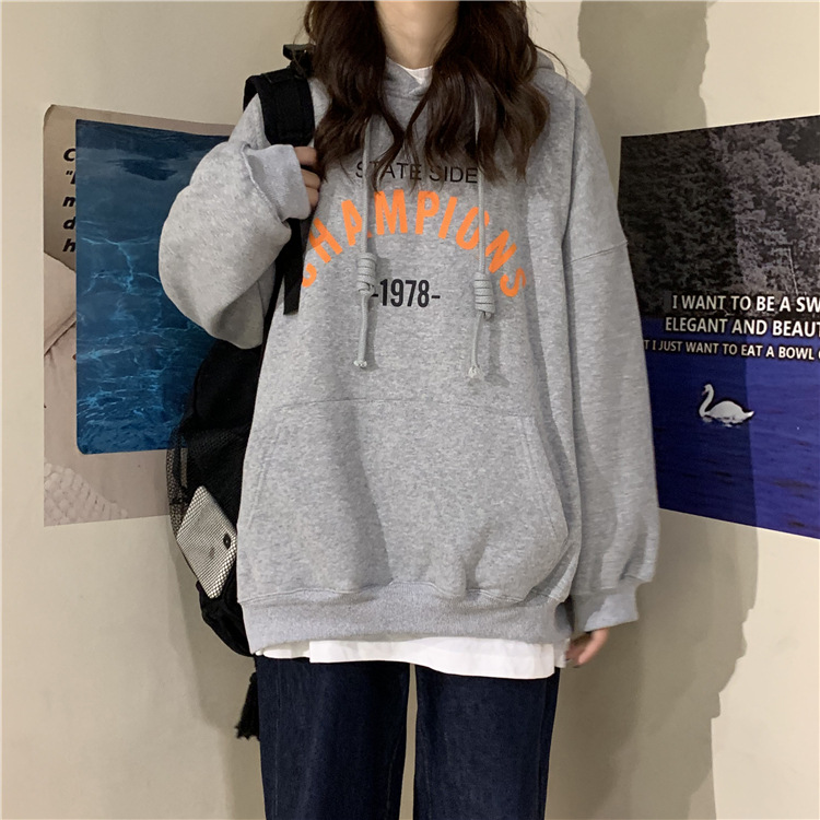 Hooded Sweater Loose Korean Version Of The New Ladies Student Blouse Women