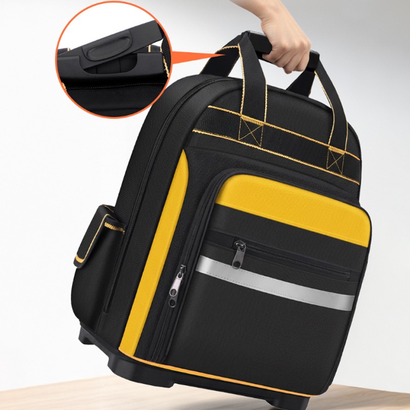 Tool Backpack Large Capacity Molded Base Bag Reflective Strip For Job Site — image 11