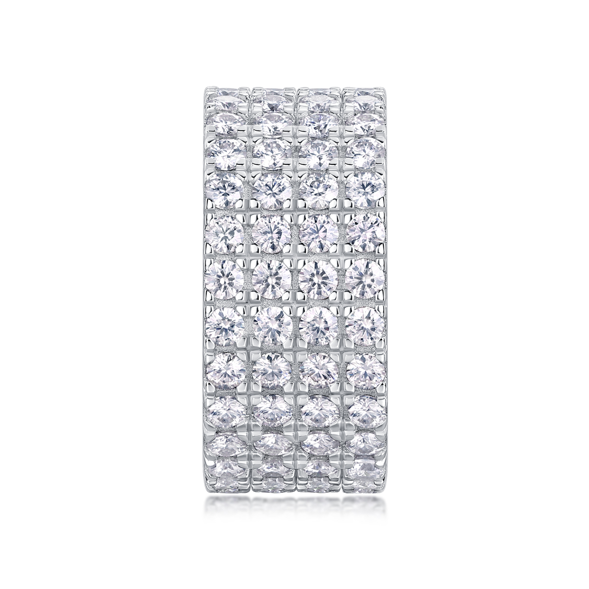 Sparkling And Brilliant - A Wedding Ring Set With Top-quality Moissanite S925 Silver And Platinum-plated Diamond. The Ring Can Be Inspected With A Diamond Pen