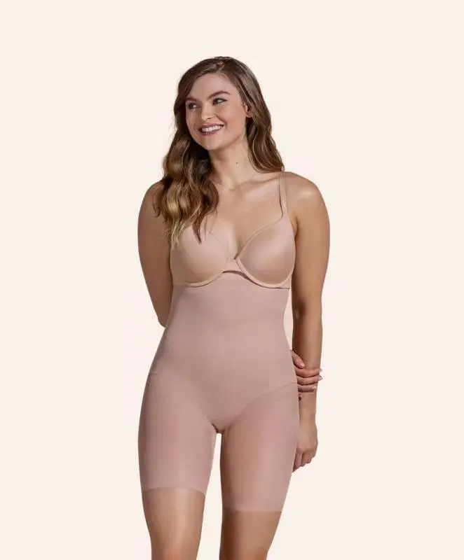 High Waist Traceless Corset Belly Lifting Buttock Body Shaping Panties - Skin Tone
