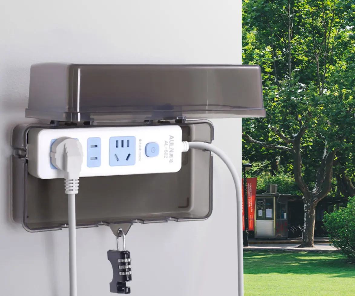 Lockable Power Strip Waterproof Box, Outdoor Rainproof