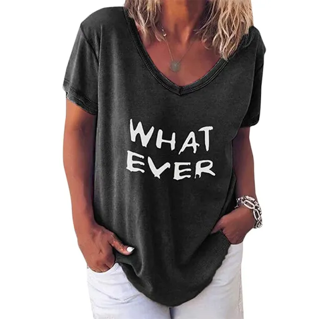 Summer Women's Short Sleeved Round Neck Letter Printed T Shirt Women Black - Shop at LoveMi