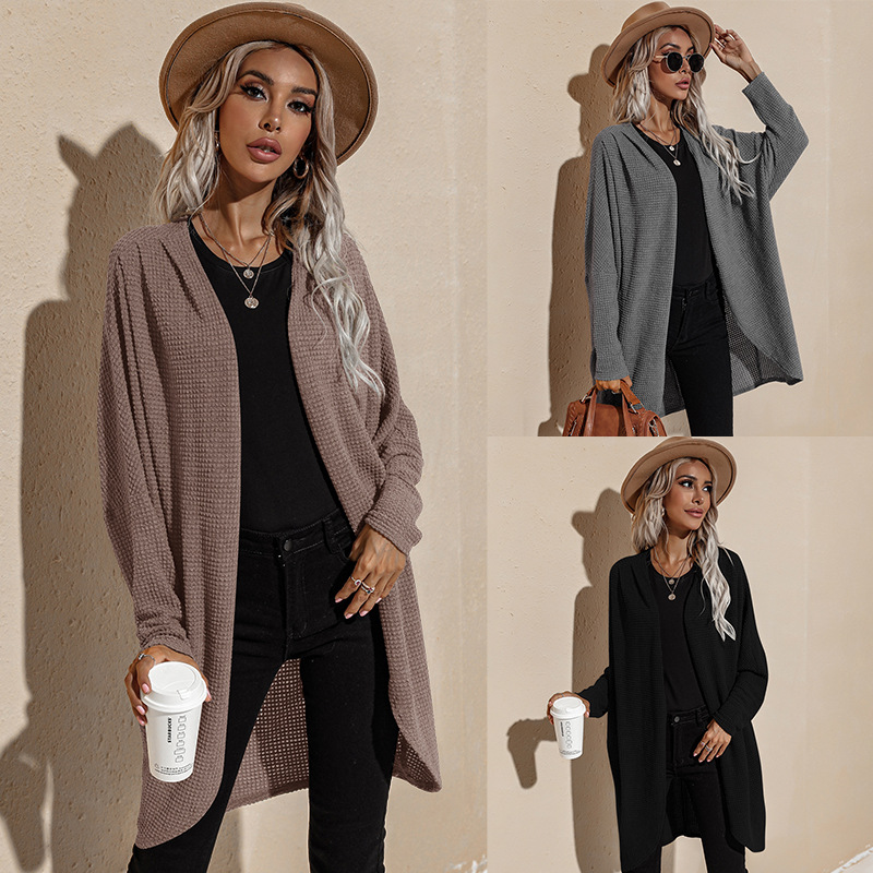 Sweater Solid Color Mid-length Long-sleeved Sweater Coat