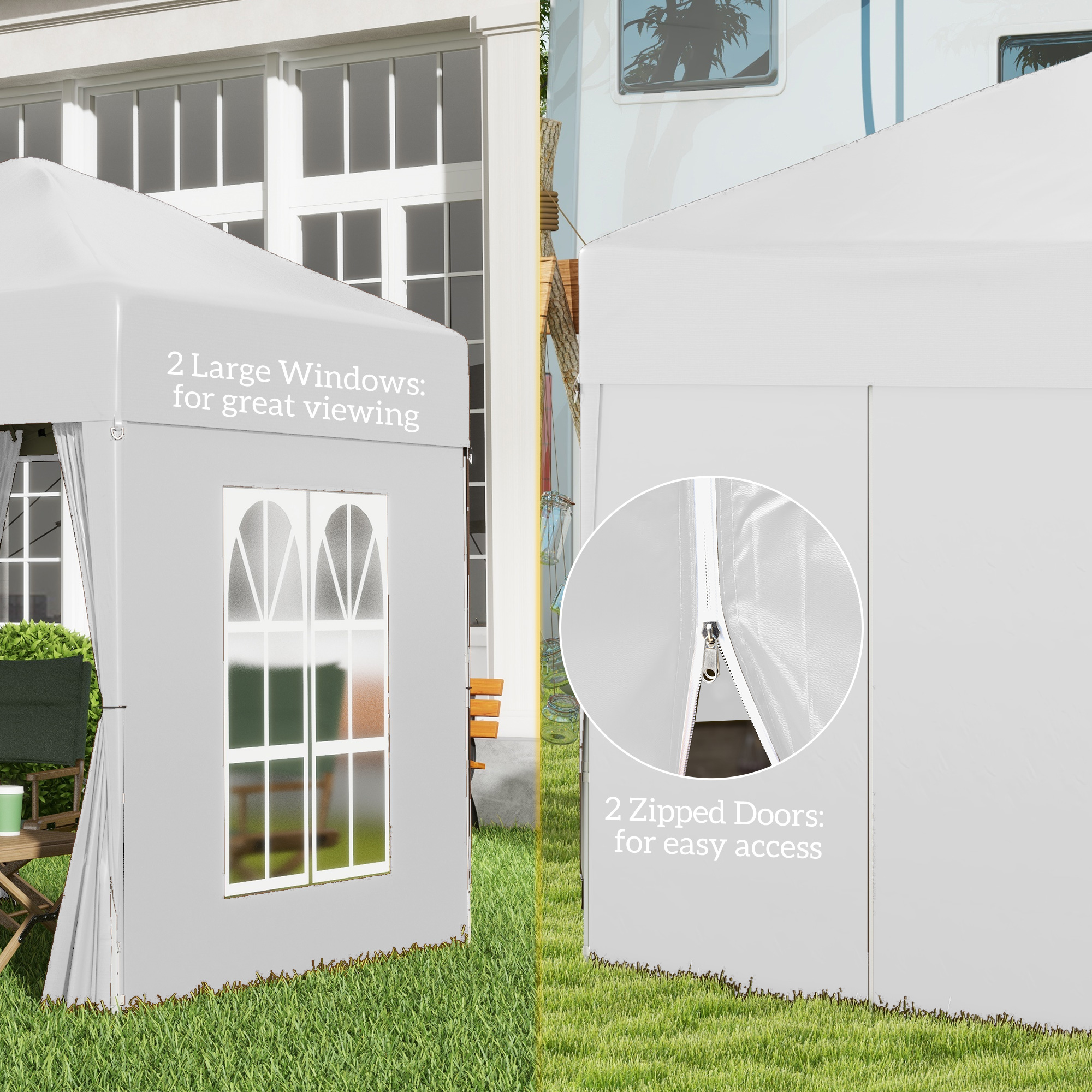 Folding Pavilion Canopy, Size 2 X 2 Meters - White — image 3