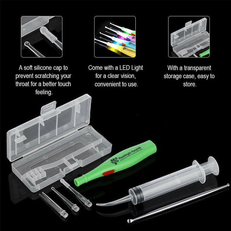 Tonsil Stone Extractor & LED Earwax Removal Tool Kit Oral Care Ear Pick Remover