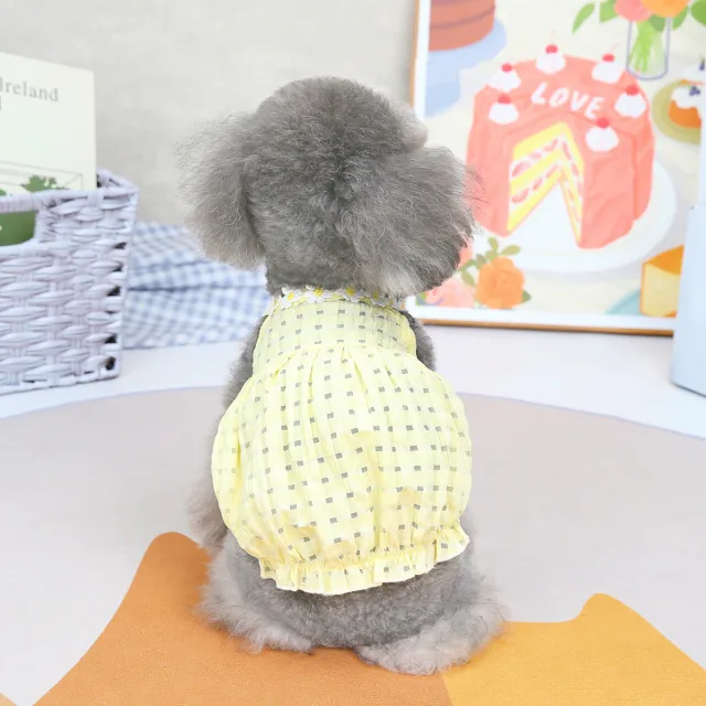 Pet Fashion Spring Summer Puppy Clothes Dress Yellow - Shop at LoveMi