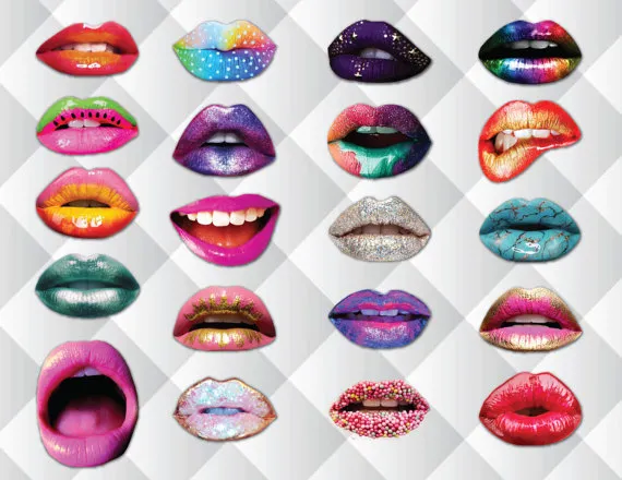 Birthday Party Lip Photo Prop Colorful Lips - Shop at LoveMi