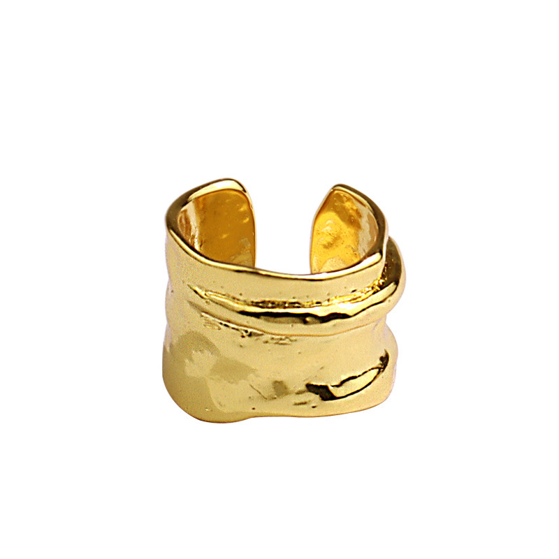 Real 925 Sterling Silver Rings For Women vintage gold color bump Engagement Rings Silver 925 Jewelry Anillos Mujer