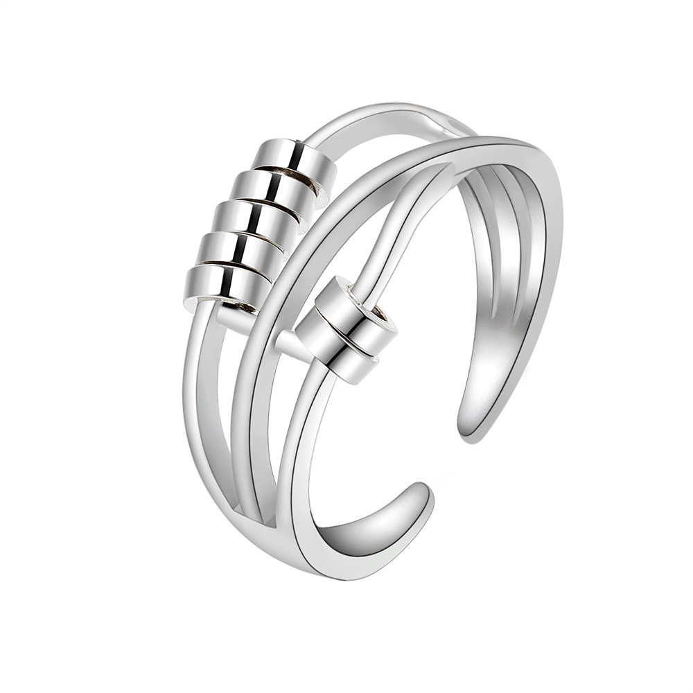 Title 1, Retro Sterling Zilver Angst Decompressie Ring. ...