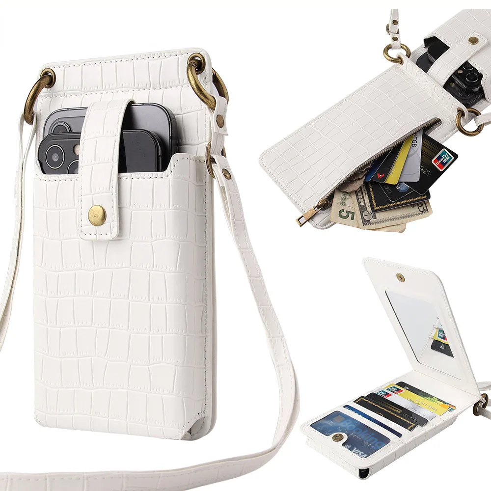 Multi-function Crossbody Bags for Mobile Phone Crocodile-pattern Wallet Card