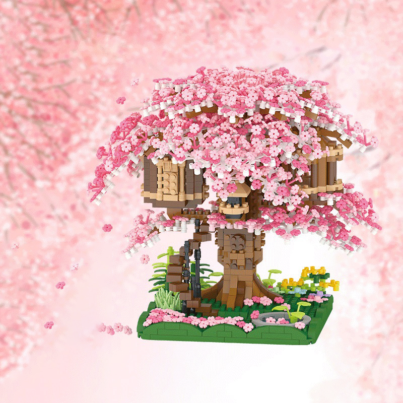 Romantic Cherry Tree House Building Blocks For Adults